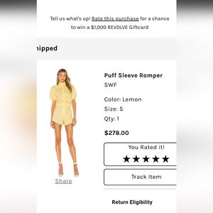 Puff sleeve rompers SWF